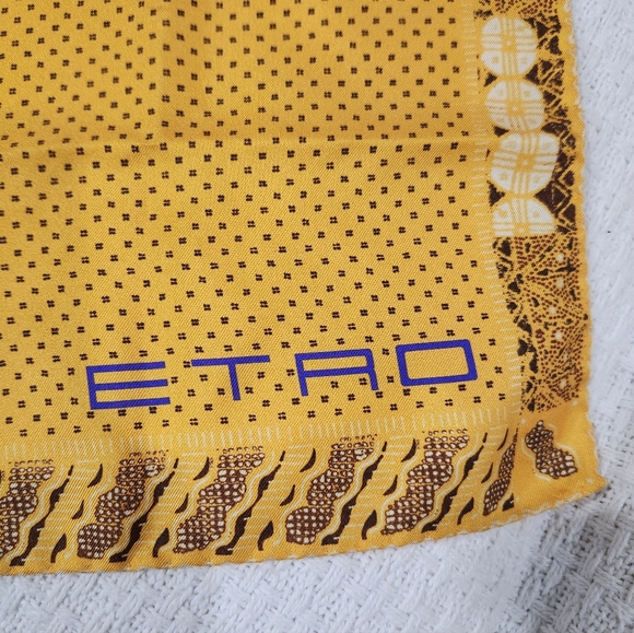 ETRO SILK SCARF POCKET SCARF ETRO HANDBAG SCARF EUC - Picture 6 of 8